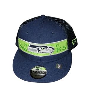 NEW ERA Men's College Navy Seattle Seahawks Tonal Band 9Fifty Snapback Hat